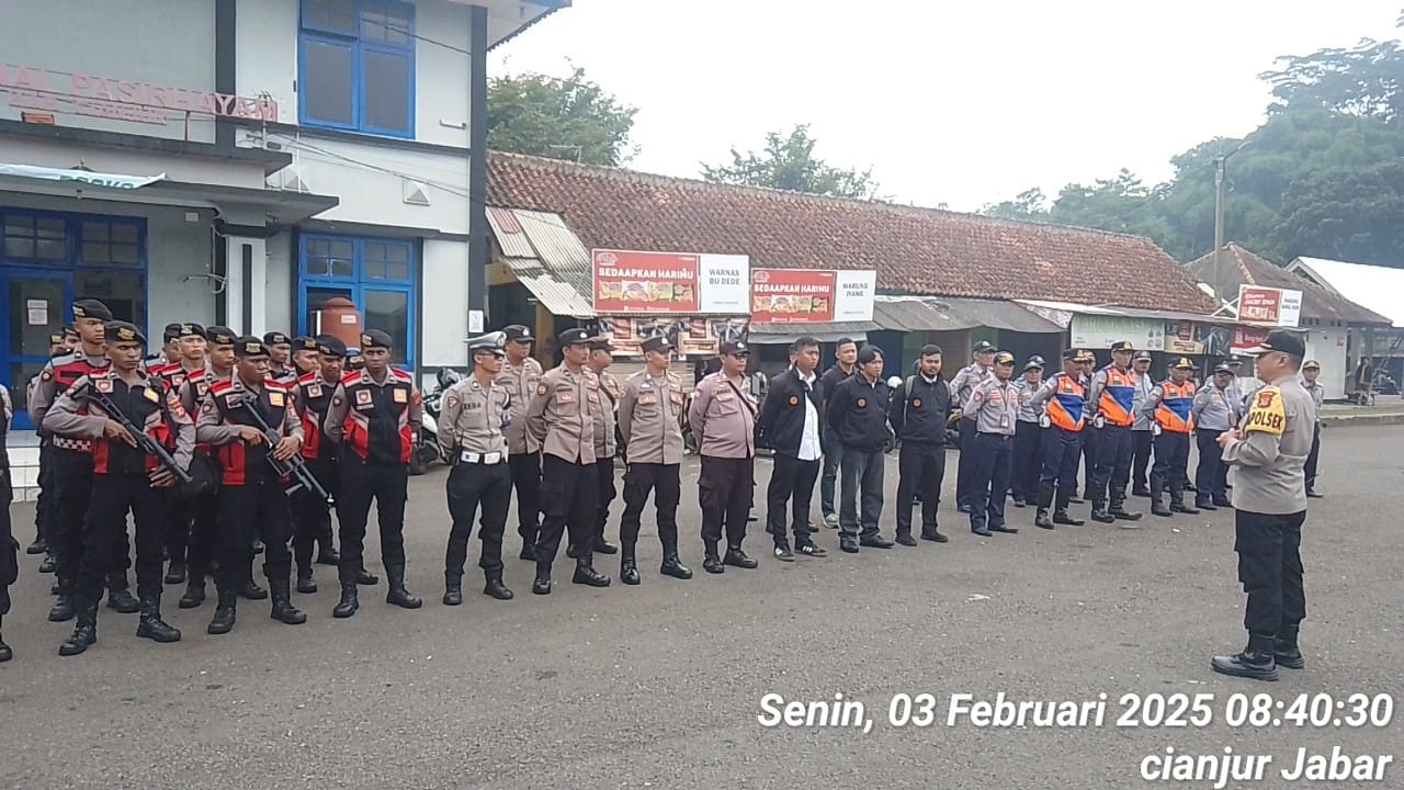 Kapolsek Cilaku Membentuk Satuan Tugas Pengamanan Di Terminal Jebrod Cianjur Dampak Aksi Demo Angkutan Umum